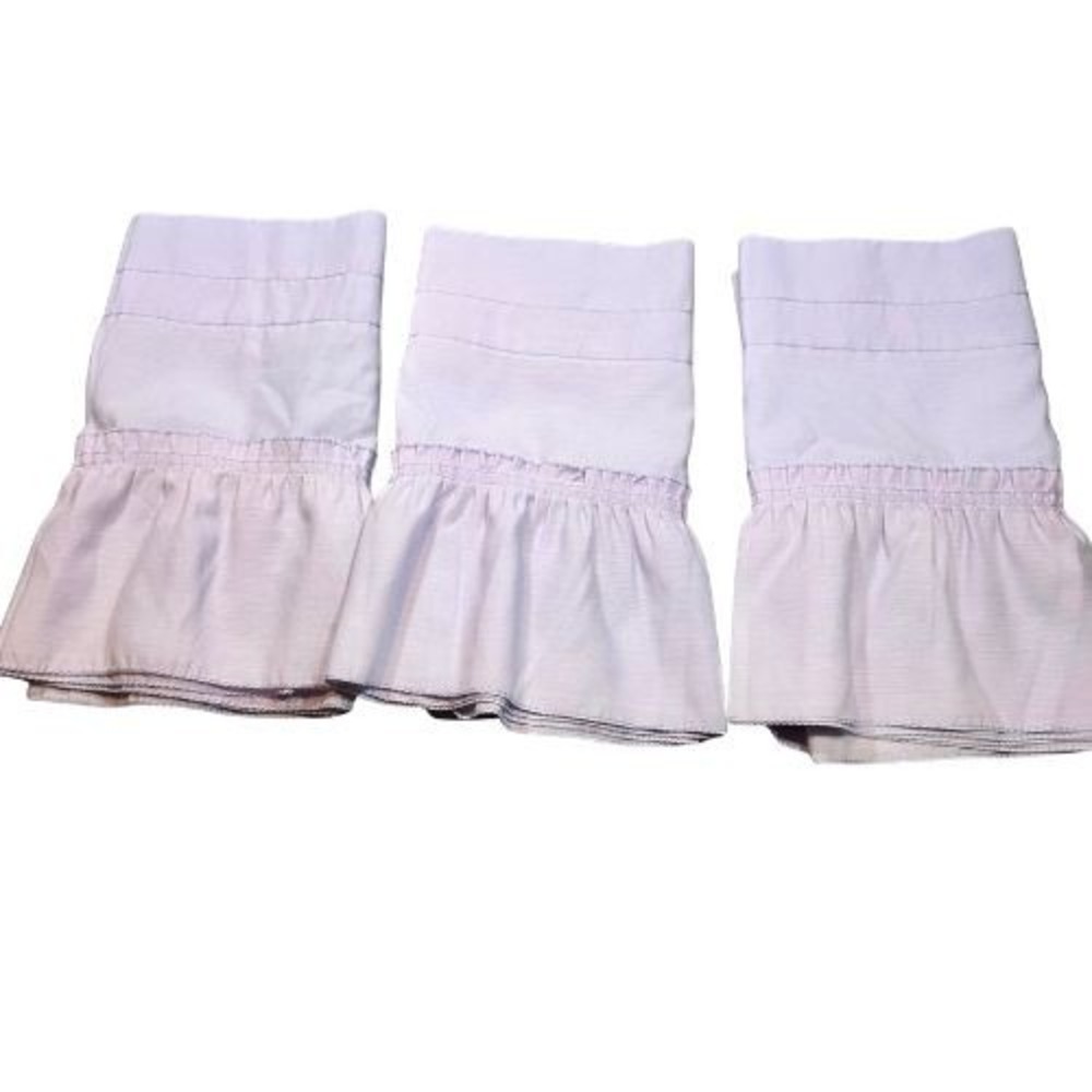 Vintage‎ Lavender Ruffled Window Valances Set of 3 Pastel Purple Cottagecore USA